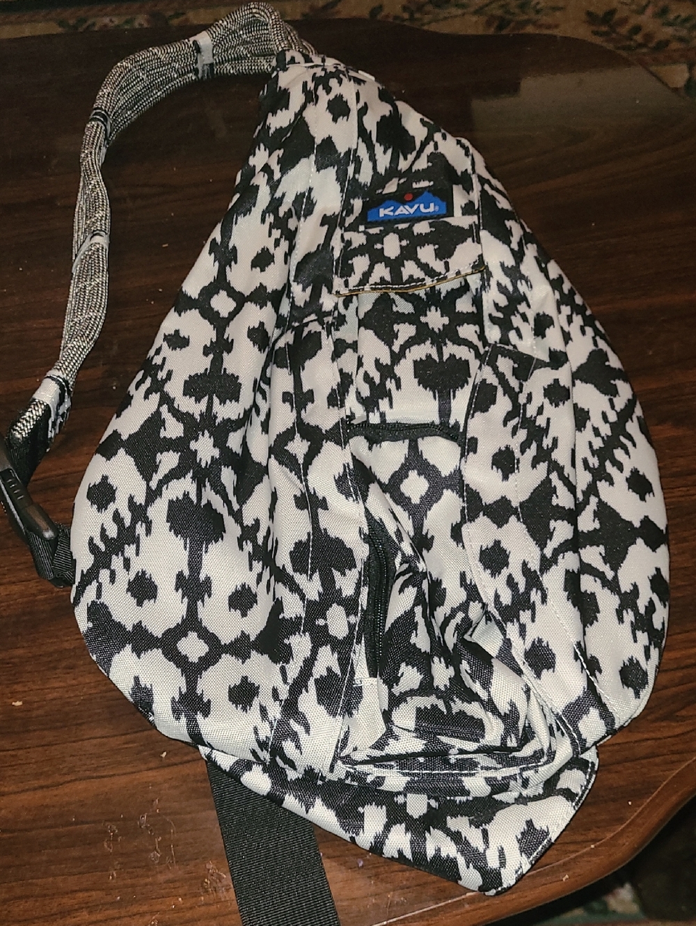 Kavu Black and White Patterned Crossbody Sling Bag